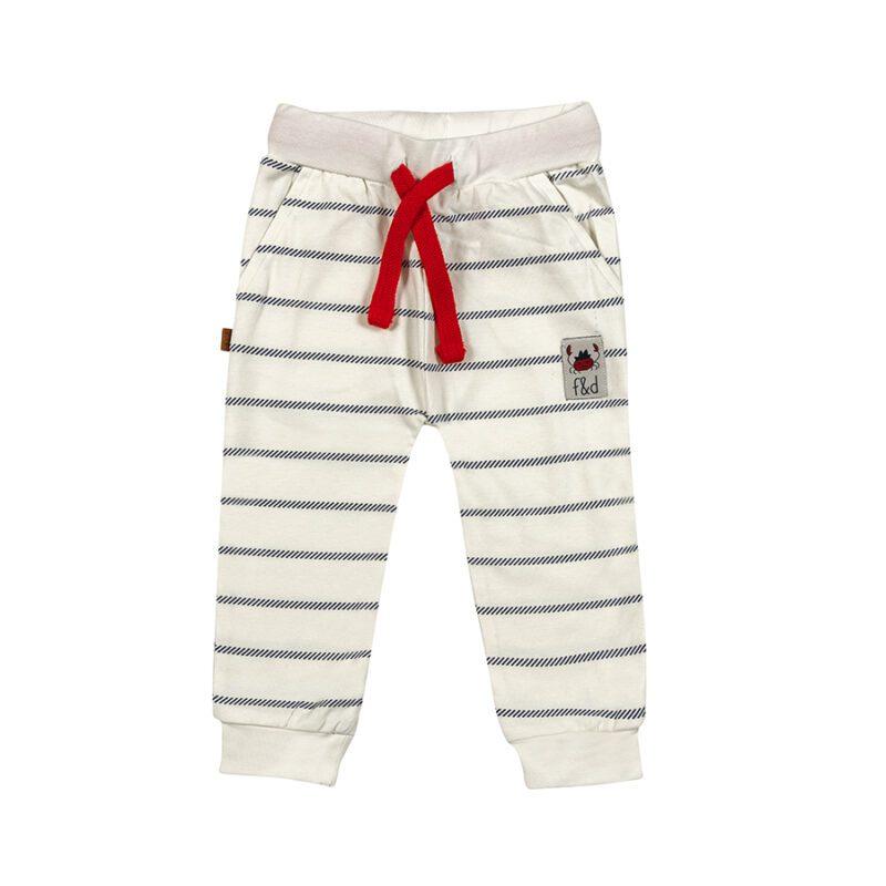 Ontdek de Pirate Pants Stripes van Frogs and Dogs - comfortabele en stijlvolle broekjes voor baby's en peuters in diverse maten.