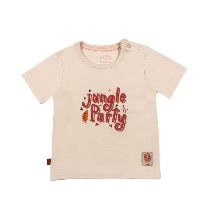 Ontdek het avontuurlijke Jungle T-shirt Party met handige knoopjes op de rug. Perfect voor je kleintje in maten 62-80.